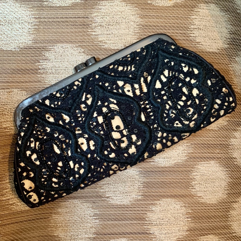 Santi beaded lace evening bag clutch from Neiman Marcus